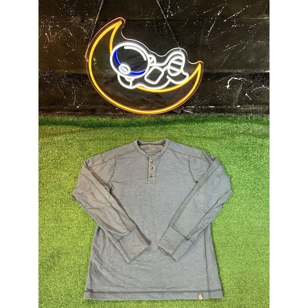 The North Face Henley‎ Shirt Mens Small Blue Long Sleeve Outdoors Casual